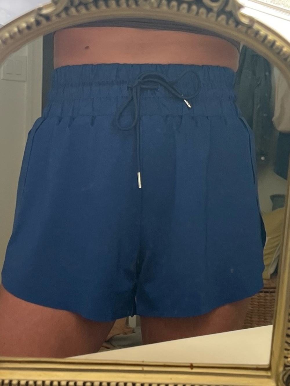Women’s Elastic Waist Navy Blue Shorts